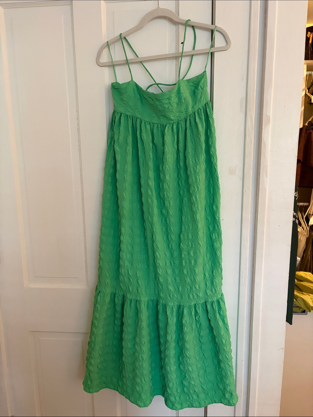 Zara Green Maxi Dress with Spaghetti Straps